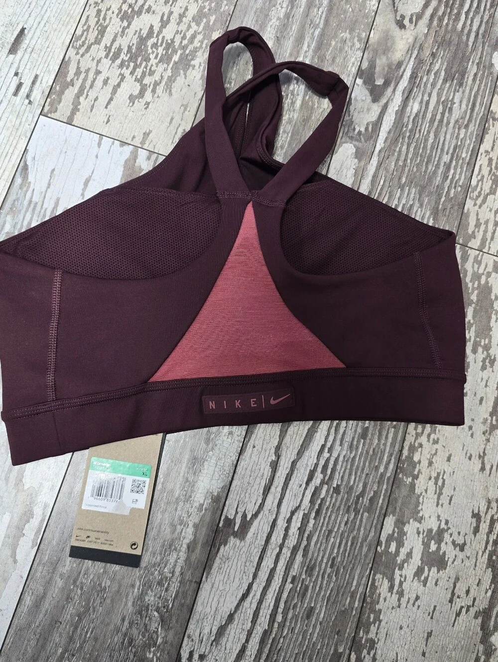 NWT Nike Dri-Fit Medium Support Padded Sports Bra GBurgundy Size XL